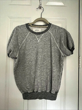 The Great. Gray Short Sleeve Sweatshirt small